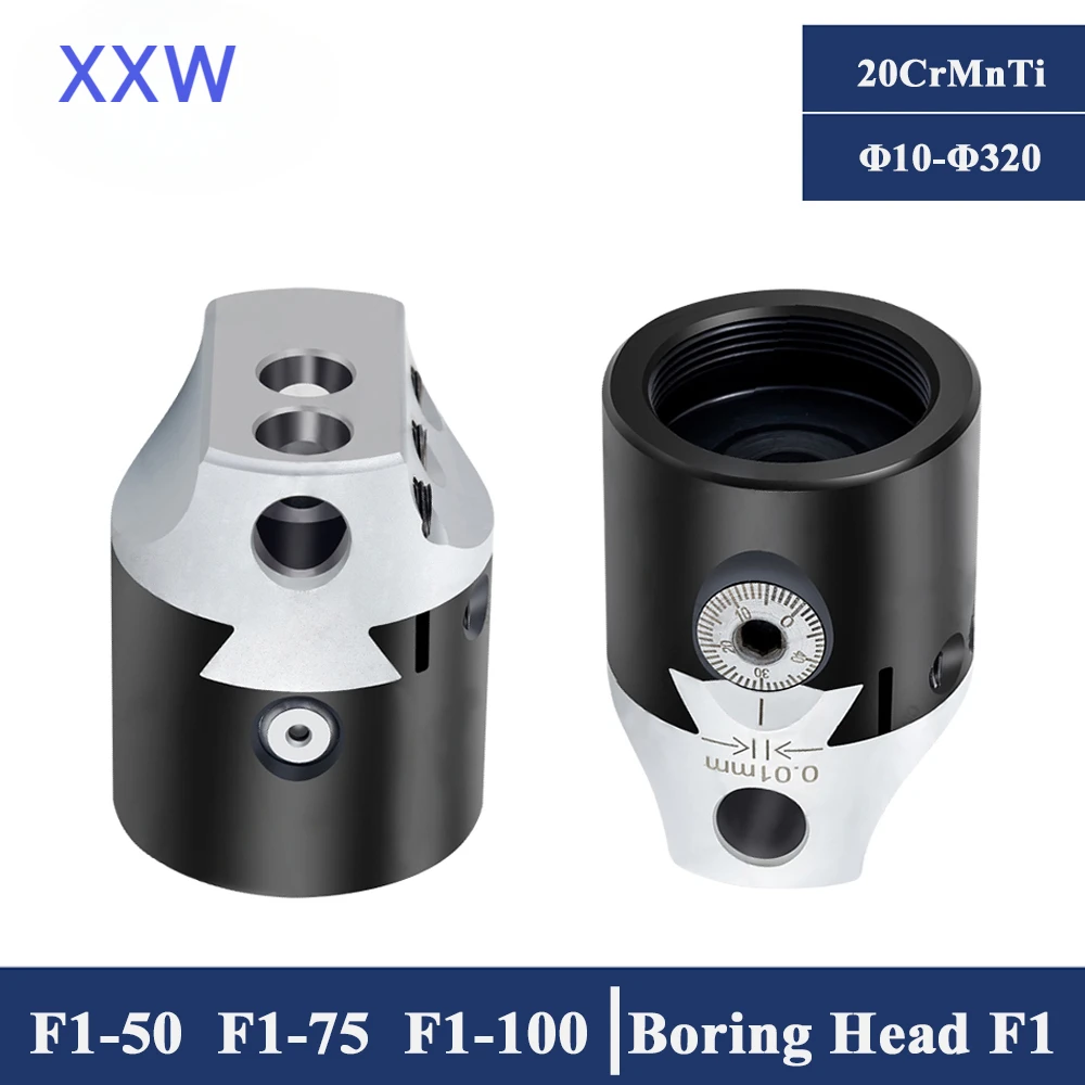 XXW F1 Boring Head 12/18/25mm Boring Bar Milling Holder for Milling Machine Tools Inch 50/75/100mm Rough Boring Head Toolholder