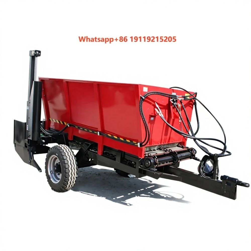 Zoomye Heavy Duty 4 Ton 3m3 Hopper Hydraulic Chain Scraper Fertilizer Spreader Factory Direct Orchard Farmland Fertilization