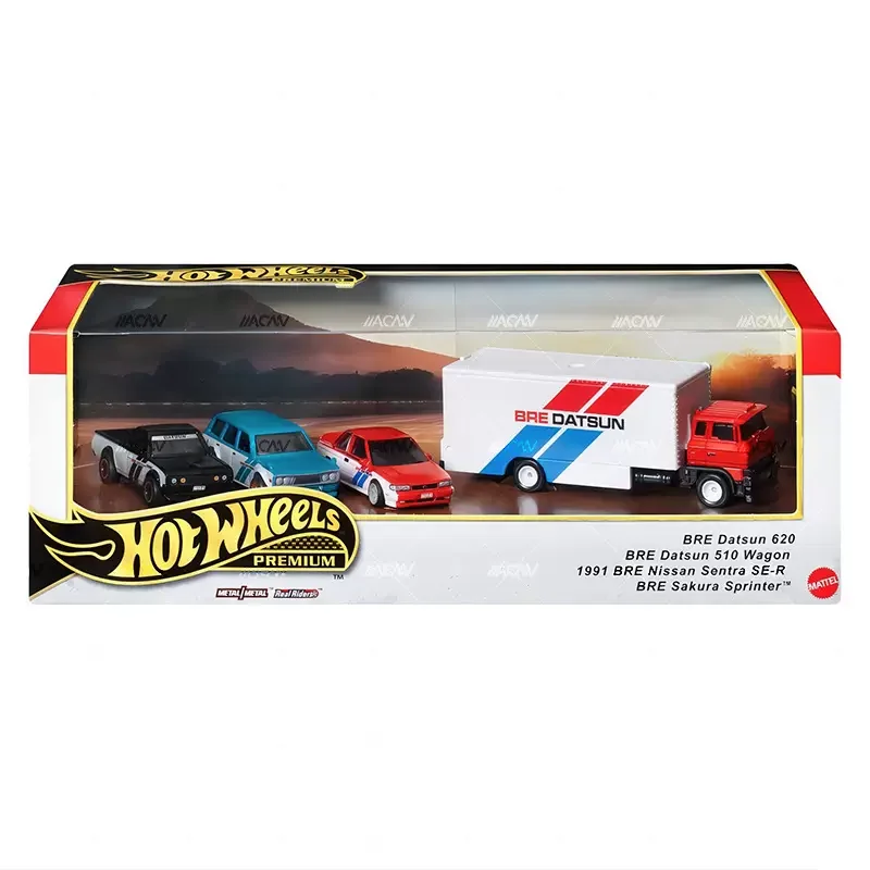 Mattel Hot Wheels Premium Metal Car Real Riders BRE DATSUN Wagon Nissan Sentra Sakura Auto 1/64 ragazzi giocattoli modelli di visualizzazione del