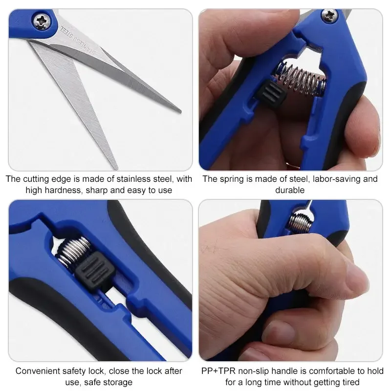 Garden Pruning Shears Stainless Steel Pruning Tools Garden tools Scissors Cutter Fruit Picking Weed Home Potted Branches Pruner