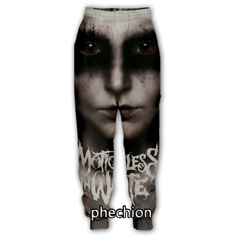 

phechion New Fashion Men/Women Motionless In White 3D Print Casual Pants Novelty Streetwear Men Loose Sporting Trousers Q61