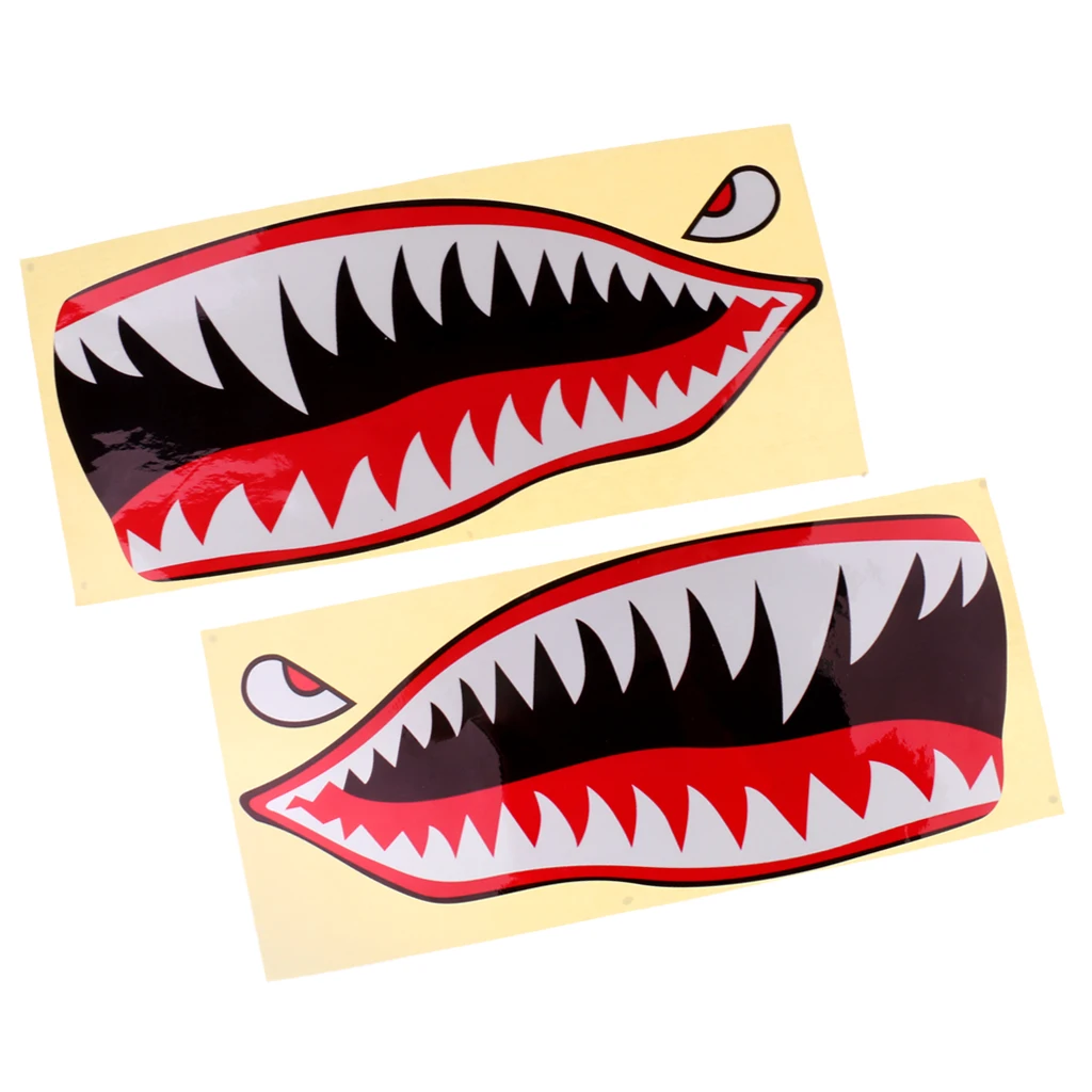 

MagiDeal Waterproof 2Pcs Mouth Eyes Decals Stickers for Kayak Boat Fishing Graphics Dinghy Supply 42 x18cm