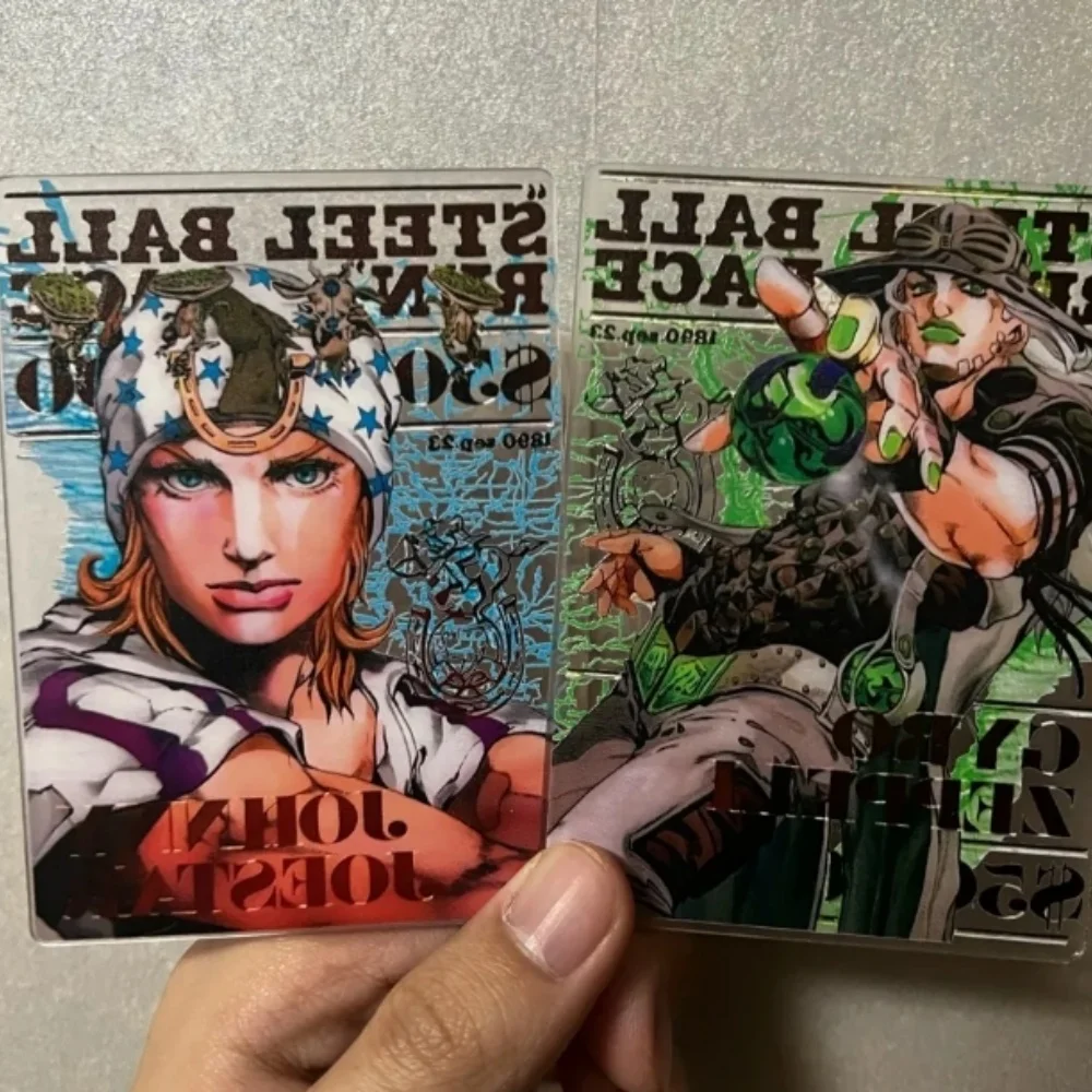 Tarjeta Acrílica Transparente de Anime JoJo's Bizarre Adventure con Diseño de Jonathan Joestar y Julius Caesar Zeppeli, Accesorio de Cosplay Coleccionable