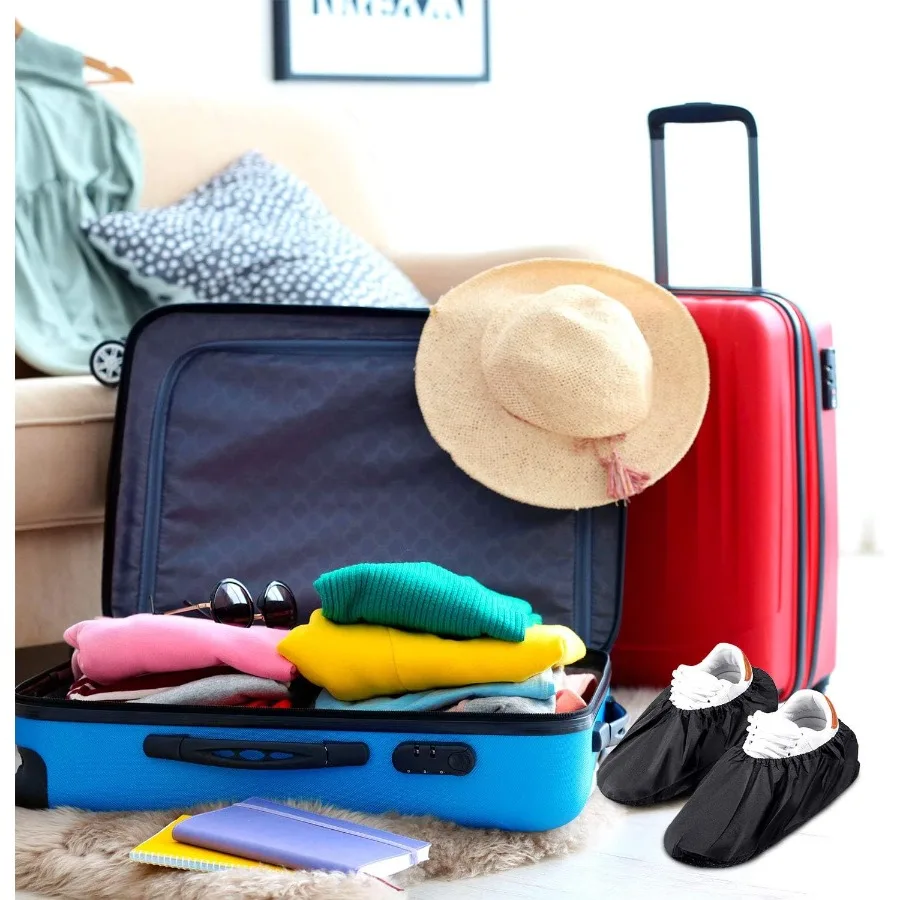 8 أزواج من أغطية الأحذية المقاومة للماء غير القابلة للانزلاق وقابلة لإعادة الاستخدام للسجاد المنزلي وحماية الأرضيات، قابلة للغسل في الغسالة، مقاس كبير مثالية لـ