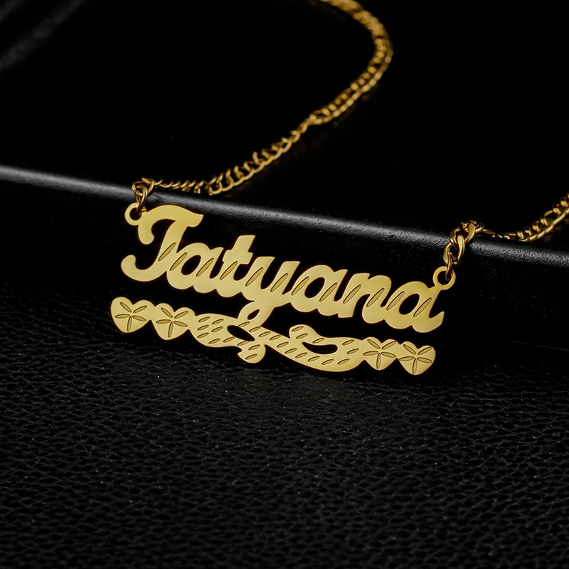 Collar con Nombre Personalizado DOREMI, Acero Inoxidable, Colgante con Letra Grabada en Forma de Corazón, Color Oro o Plata, Joyería con Placa de Nombre, Regalo