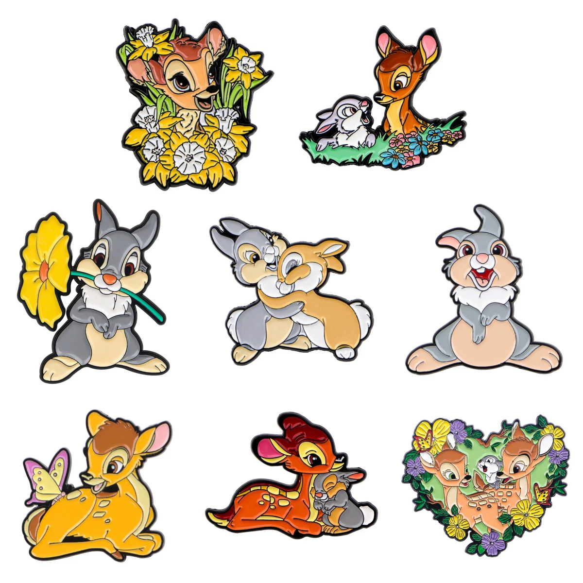 Pin de esmalte de ciervo lindo, broche de conejo de dibujos animados para abrigo, broches de mujer, insignias de solapa de moda, joyería, regalo para amigos