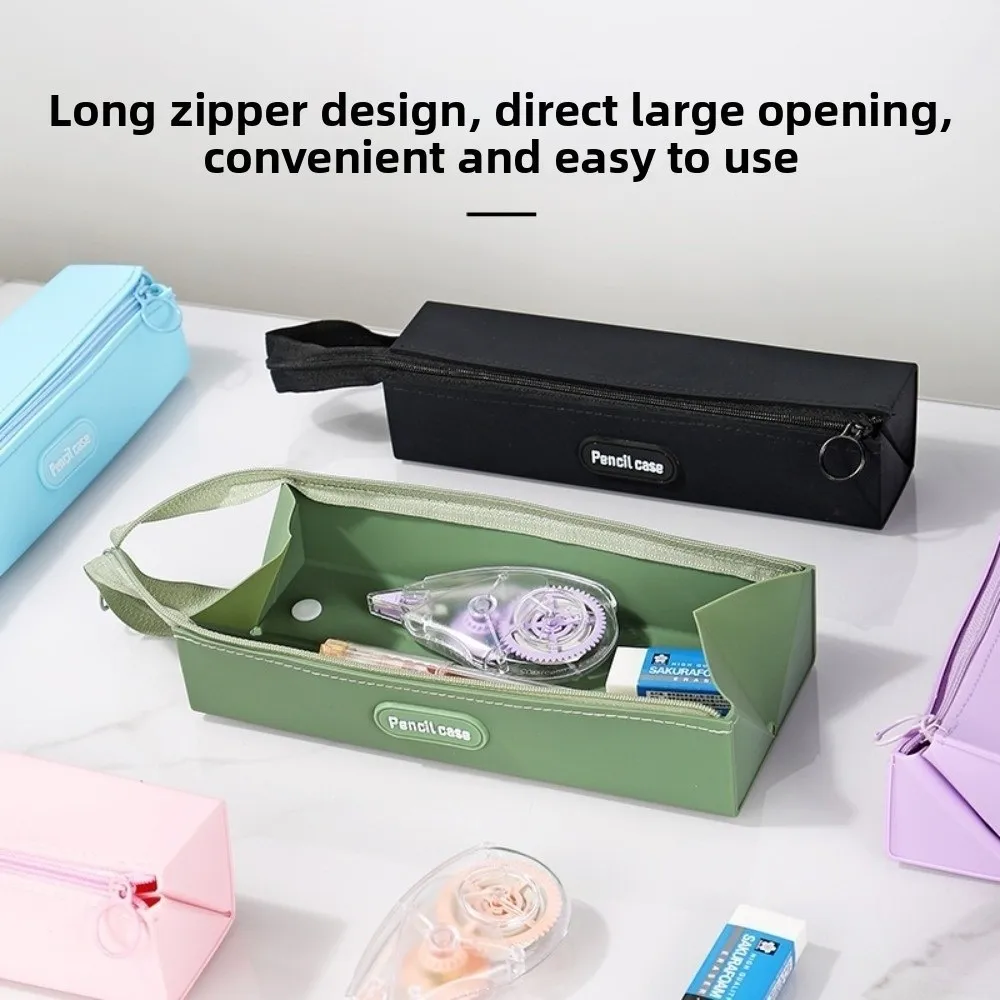 حقيبة أقلام سيليكون جديدة ذات سعة كبيرة متعددة الوظائف مقلمة حقيبة أدوات مكتبية متقدمة هدية