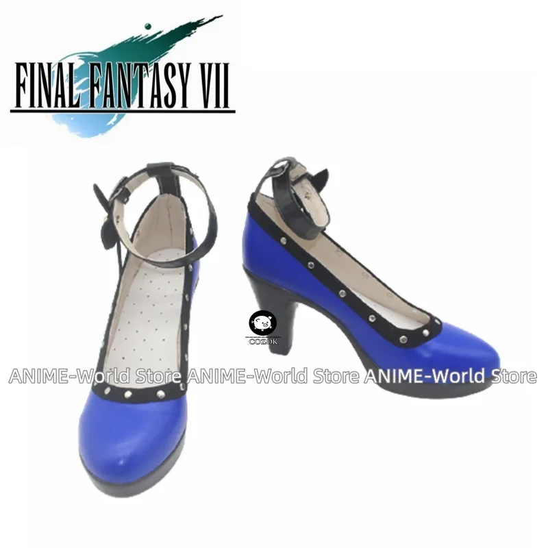 2020 Game Final Fantasy VII Remake Tifa Cosplay Schoenen FFVII FF7 Tifa Lockhart Cosplay Hoge Hakken Dames Meisjes Blauwe Schoenen