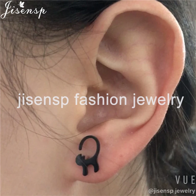 Multiple Stainless Steel Cat Birds Earrings for Women Girls Minimalist Fairy Ghost Skull Earing Piercing Jewelry Punk Studs Gift - Image 4