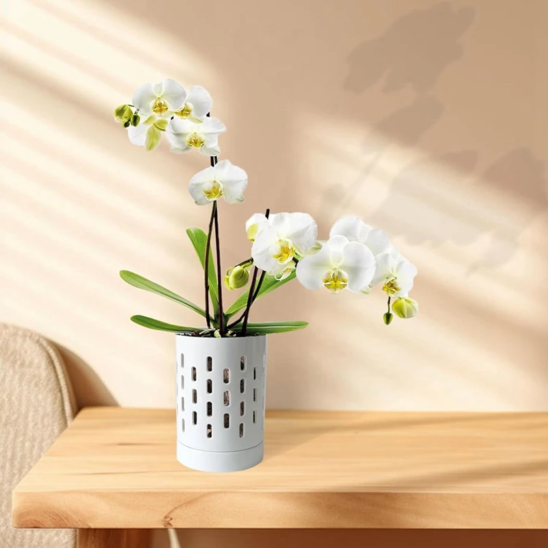 ABUL-Orchid Pots With Holes,4 Inch  Orchid Pot For Repotting, Plant Pot For Repotting Orchids And Other Flowers