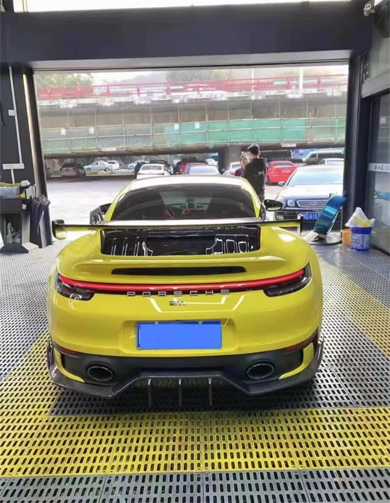 For Porsche panamera 911 992 2019 2020 2021 2022 ReaI Carbon Fiber Bumper Rear Lip Spoiler Kit