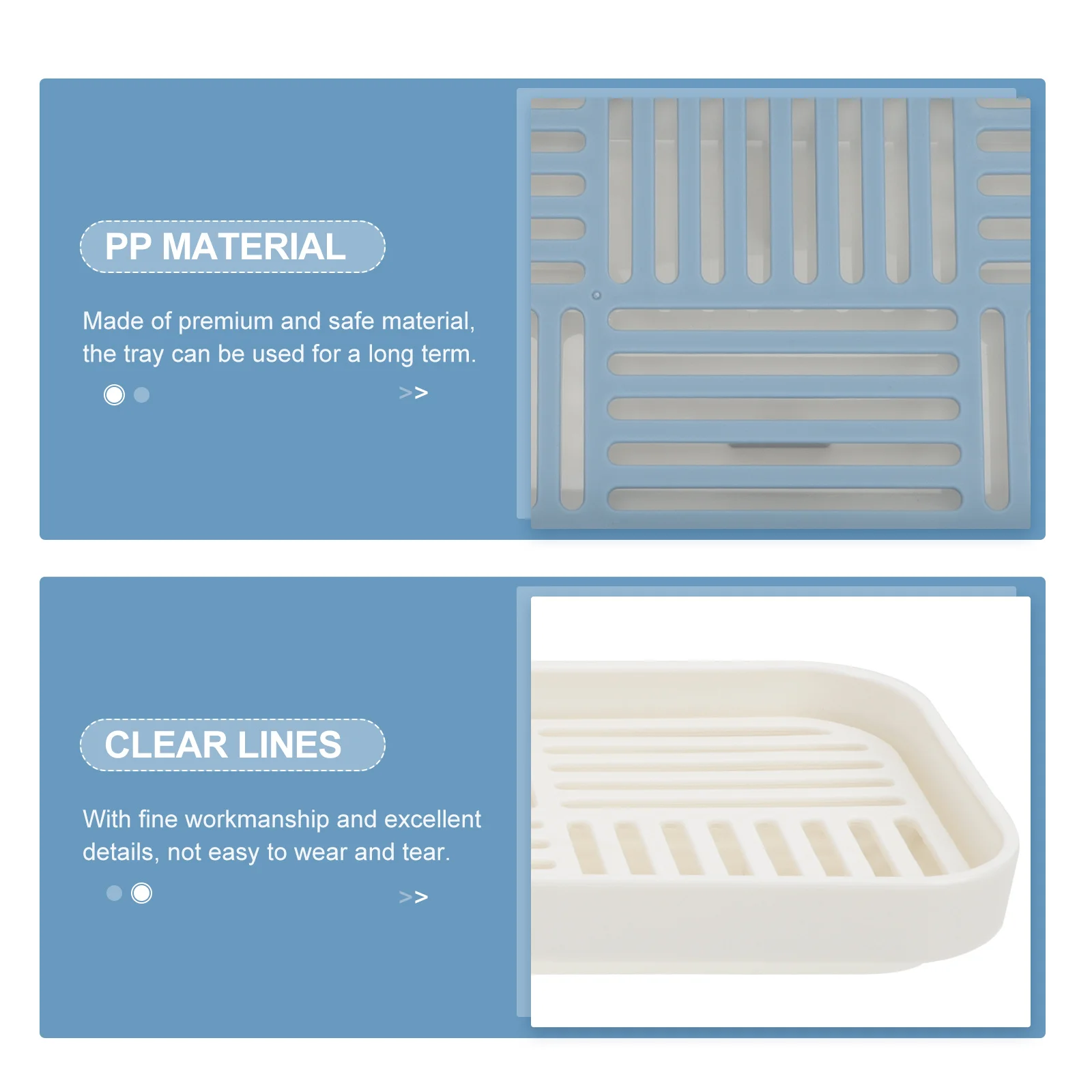 

2Sets Home Tea Tray Small Size Delicate Texture Clear Lines Teapot Holder Tea Cup Plate Draining Tray