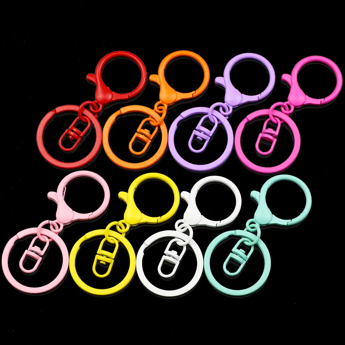 3-20pcs Lobster Clasps Spring Clasp Set of 3 Multi-style Baked Lacquer Mixed Color Keychain For Jewelry Making DIY Accessories