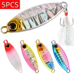 5pcs/set Micro Metal Jig Shore Casting Spoon Saltwater 10g Shore Casting Jigging Lure Fishing Pesca Lures Artificial Bait