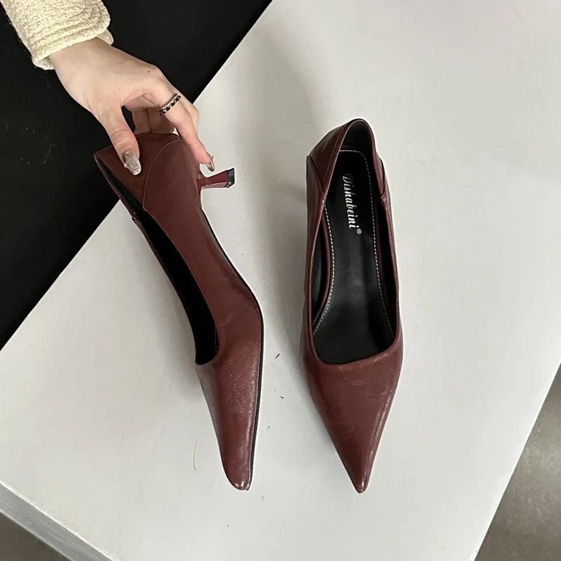 Fashion Brand Leopard Print Pumps Low Heel Shoes Women Pointed Toe Shallow Dress Elegant Ladies Office Shoes Female Loafer Mujer