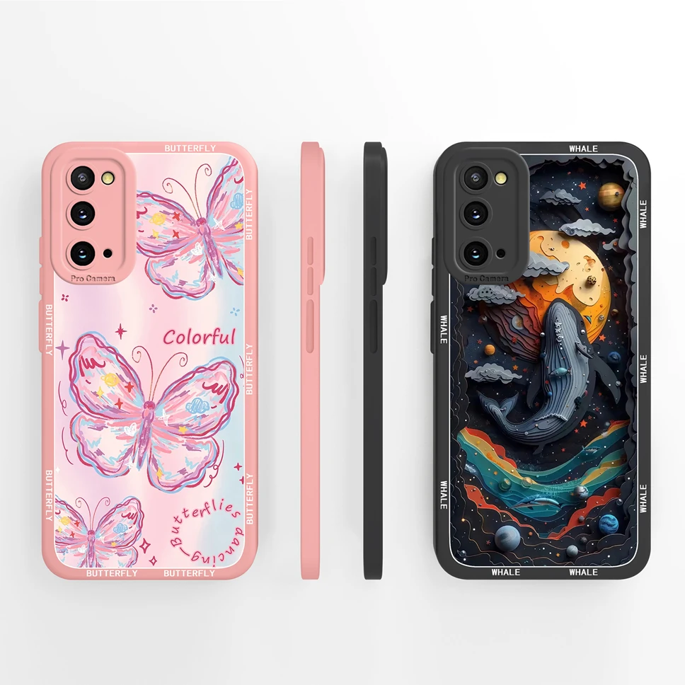 For Samsung Galaxy S20 Plus Ultra FE Case Ocean Whale Patterns Top Quality Phone Shell For Galaxy S 20 Anti Slip Soft Back Cover