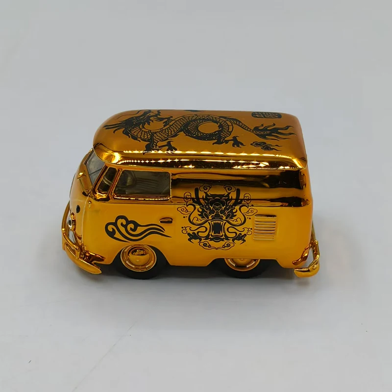 Diecast Alloy 1/64 Scale VW T1 wide-body van station Wagon/Mini Year of the Dragon Limited Edition Car Model Holiday Gifts Toys