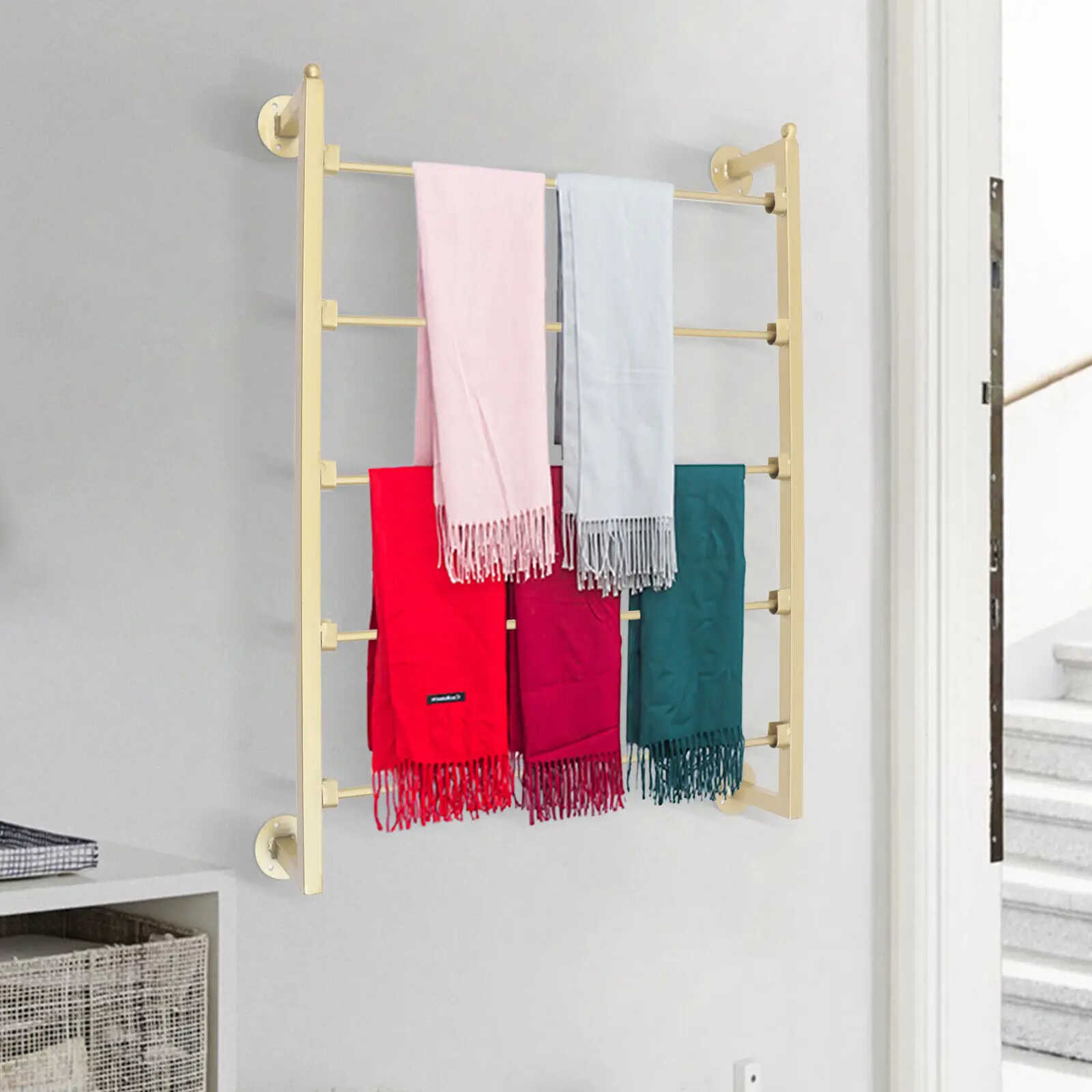 

Towel Rack 5-layer Towel Drying Rack for Bathroom Vertical Towel Rack Black