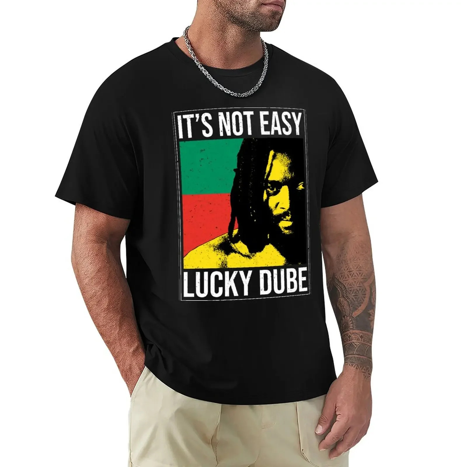 It's Not Easy - Lucky Dube T-Shirt Short t-shirt shirts graphic tees men clothing