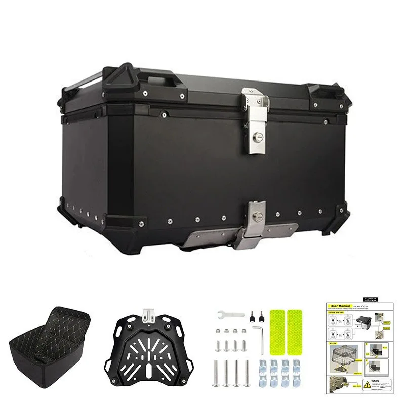 

Очень большой 80L-100L мотоциклетный алюминиевый хвостовой ящик, верхний чехол, багажник, водонепроницаемое хранилище для шлема и инструментов