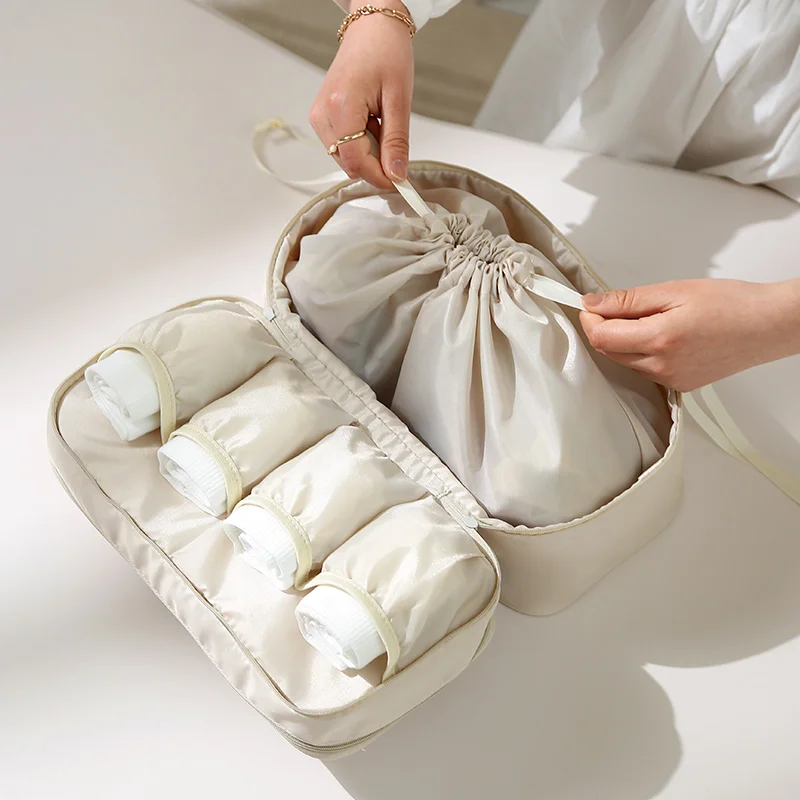 Bolsa de armazenamento de roupas íntimas para viagem, meias, três em um, grande capacidade, caixa de bagagem, organizador de ...
