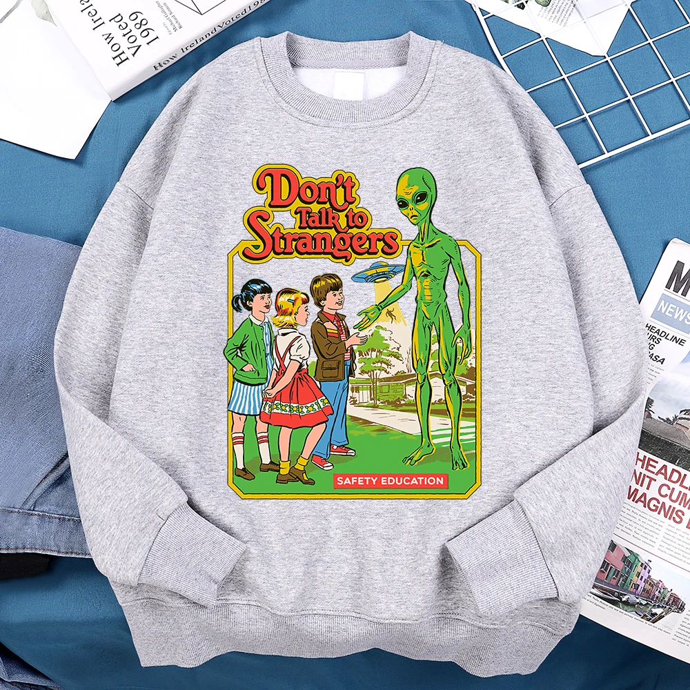لا تتحدث مع الغرباء الرجال النساء البلوز الهيب هوب نمط الخريف الشتاء البلوز الحديثة والعصرية الرجال النساء للجنسين الشارع الشهير #1