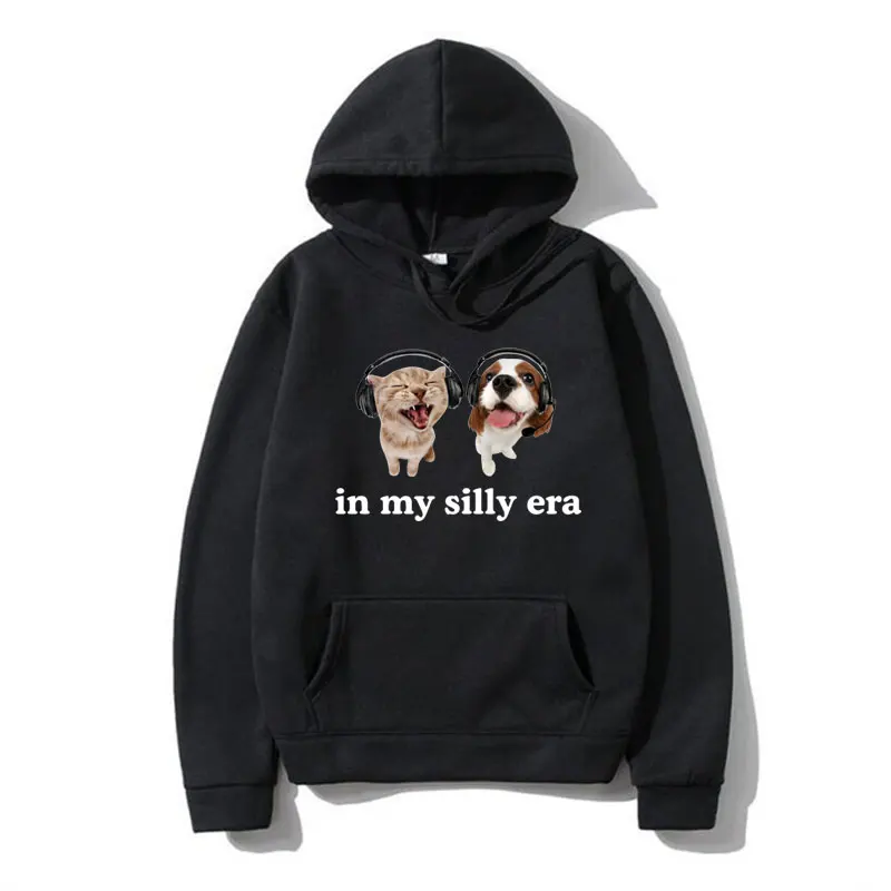 

In My Silly Era Funny Meme Graphic Hoodie Men Women Dog Lover Gift Sweatshirts Oversized Streetwear Fall/winter Fleece Hoodies