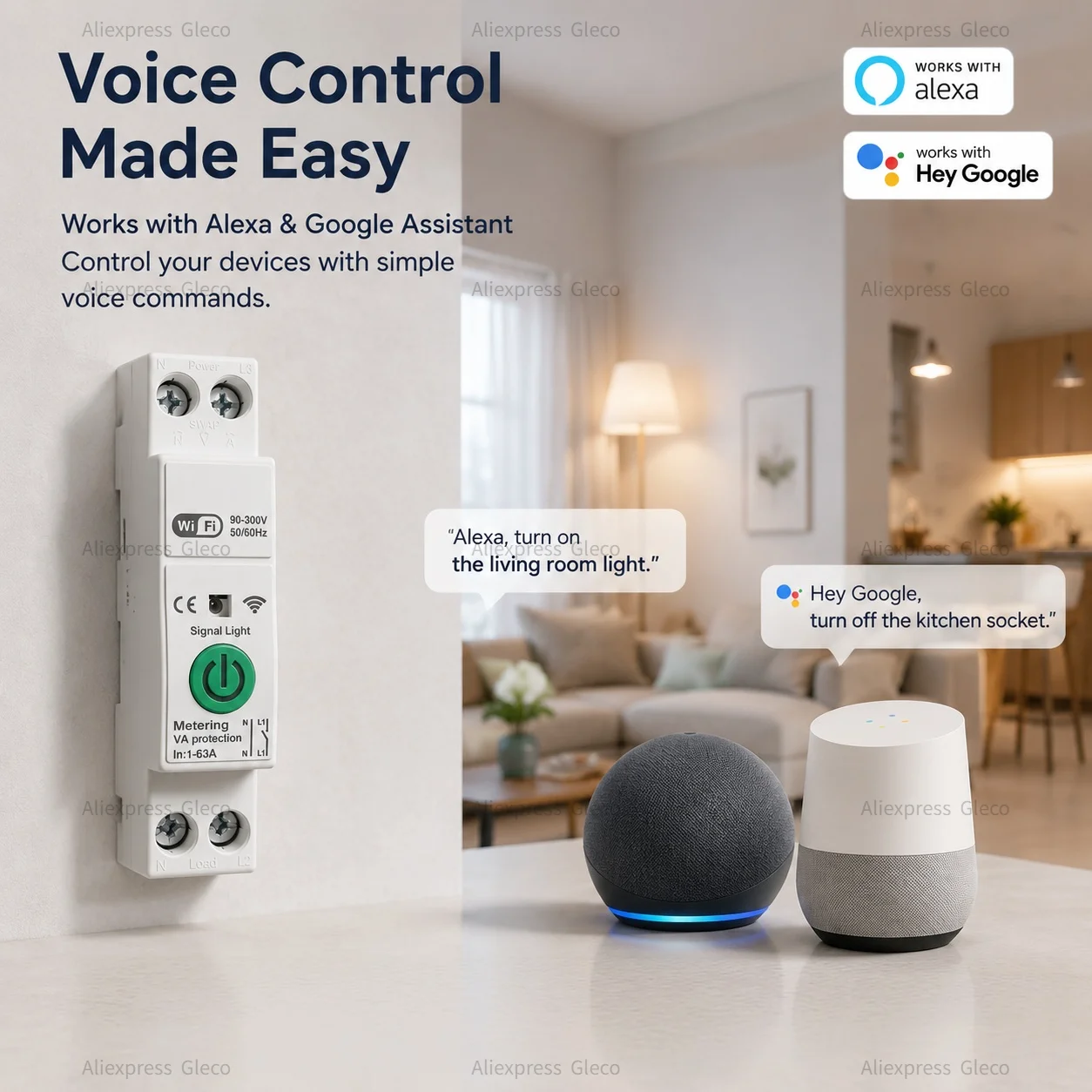 TUYA 63A Smart Circuit Breaker WiFi Zigbee Switch APP Remote Control Timer Energy Monitor Voltage Current Overload Protection image 4