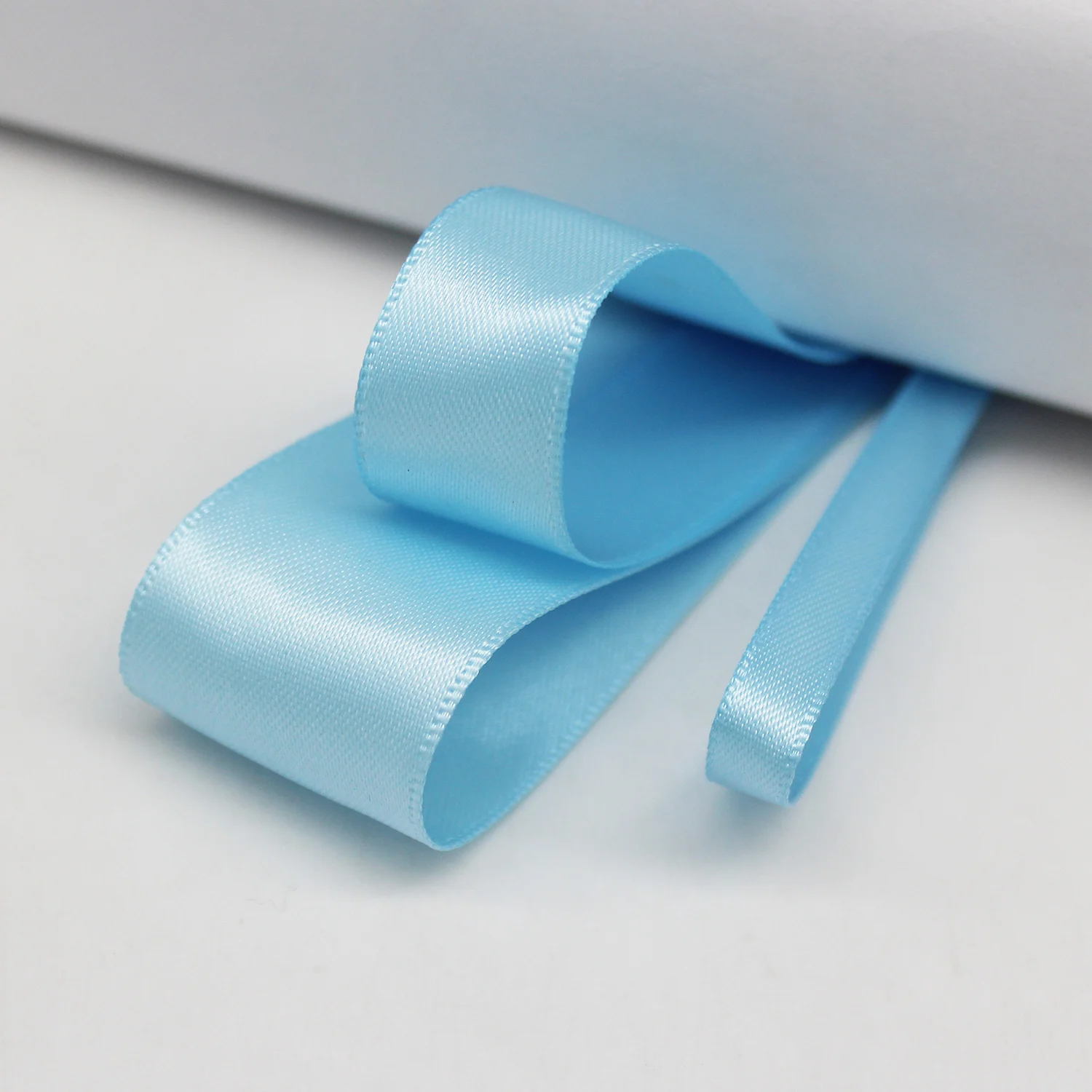 5 Yards/Lot Blue Double Faced Satin Ribbon For DIY Hairbow Wedding Gift Packaging Cloth Accessories