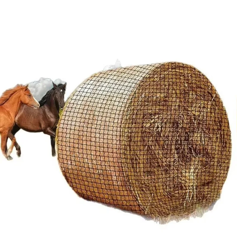 

Round Hay Net Slow Feeder for Horses Cows Alpacas Livestock Large Hay Bag Durable Feeding Gear