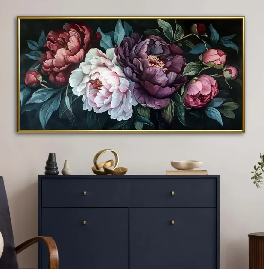 

Peony Bouquet 5D Diamond Painting Elegant Peonies Kits Large Size Diamond Embroidery Cross Stitch For Home Decor Gift