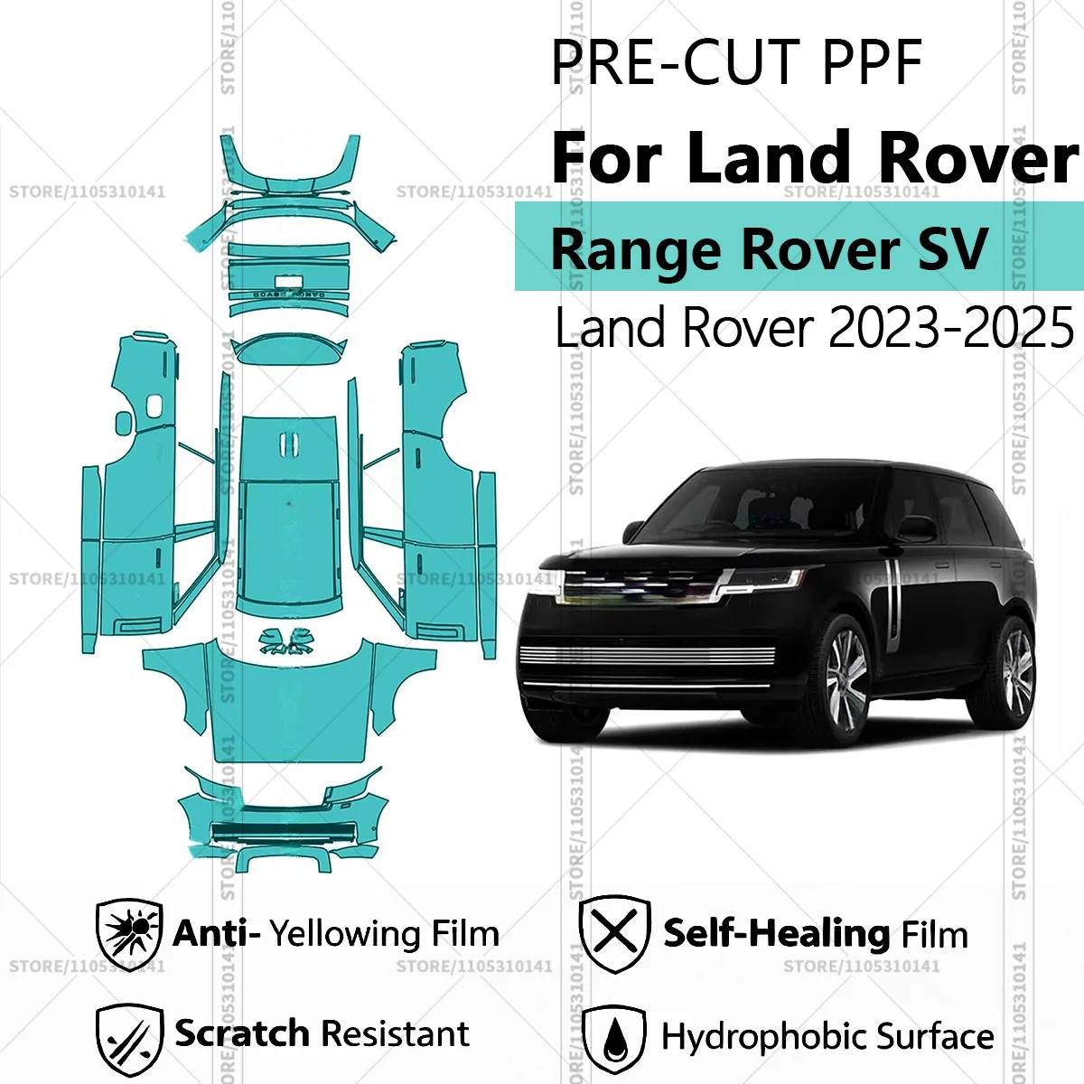 

Предварительно нарезанная прозрачная защитная пленка PPF для автомобилей Land Rover Range Rover SV, Land Rover 2023-2025