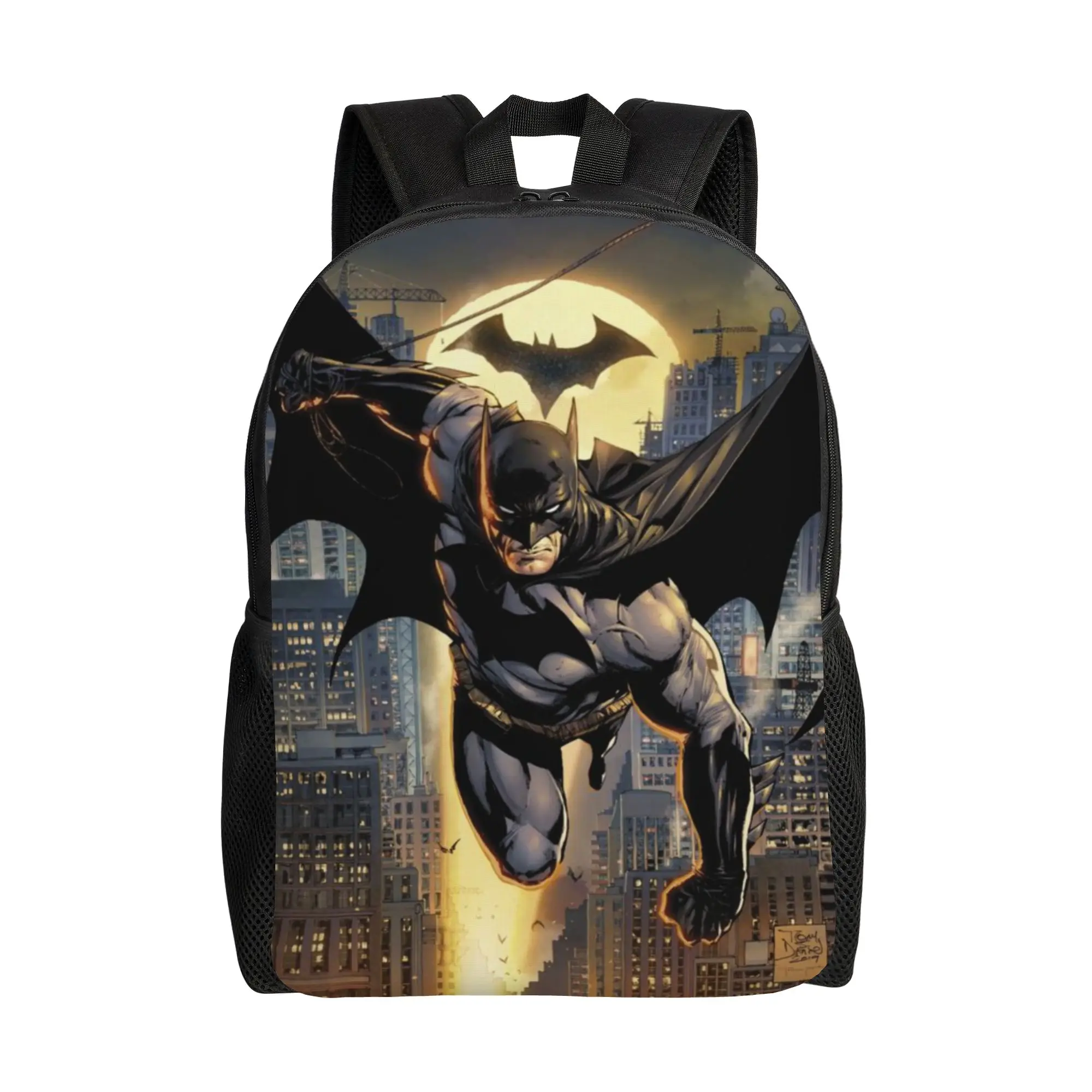 

Batman Knapsack Back to school season Urban Vigilante Cape Hero Fashion Backpack