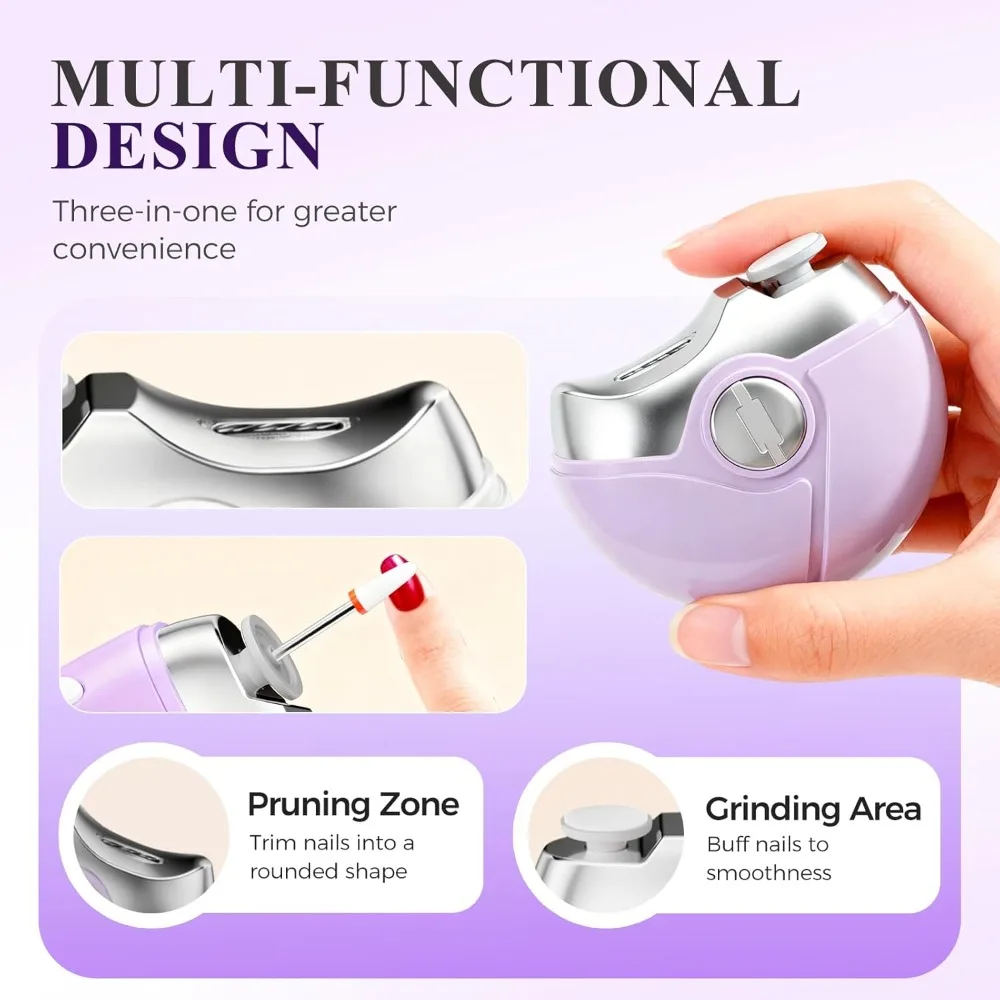 

Электрическая машинка для стрижки ногтей с 2 скоростями, регулируемая, бесшумная, перезаряжаемая, для педикюра, управление одной рукой, двухскоростная