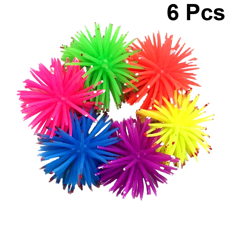 

6pcs Artificial Sea Urchins Decor Rubber Simulation Coral For Terrarium Aquarium Fish Tank Reptile Habitat Ornament