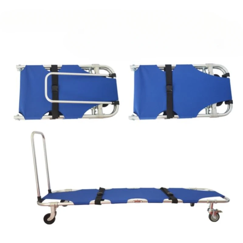 Thickened aluminum alloy folding stretcher hospital household patient emergency bed ambulance fire