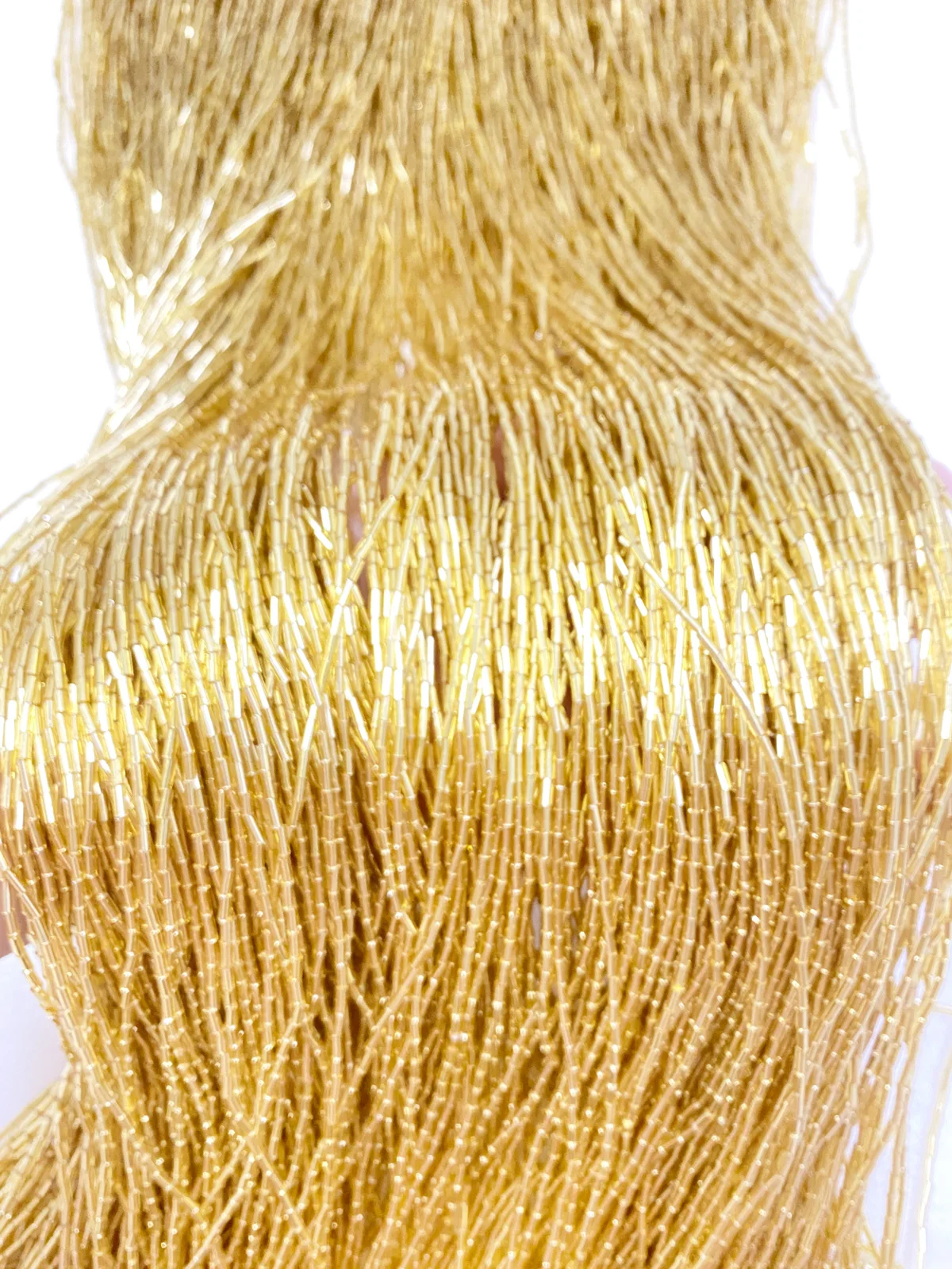 100cm長さのゴールドレッドクリスタルタッセルトリム縫い付 - Beaded Trim Fringe のレビューと価格