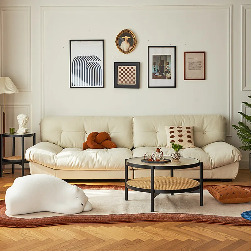 Cloud sofa minimalist down living room small apartment straight row fabric sofa