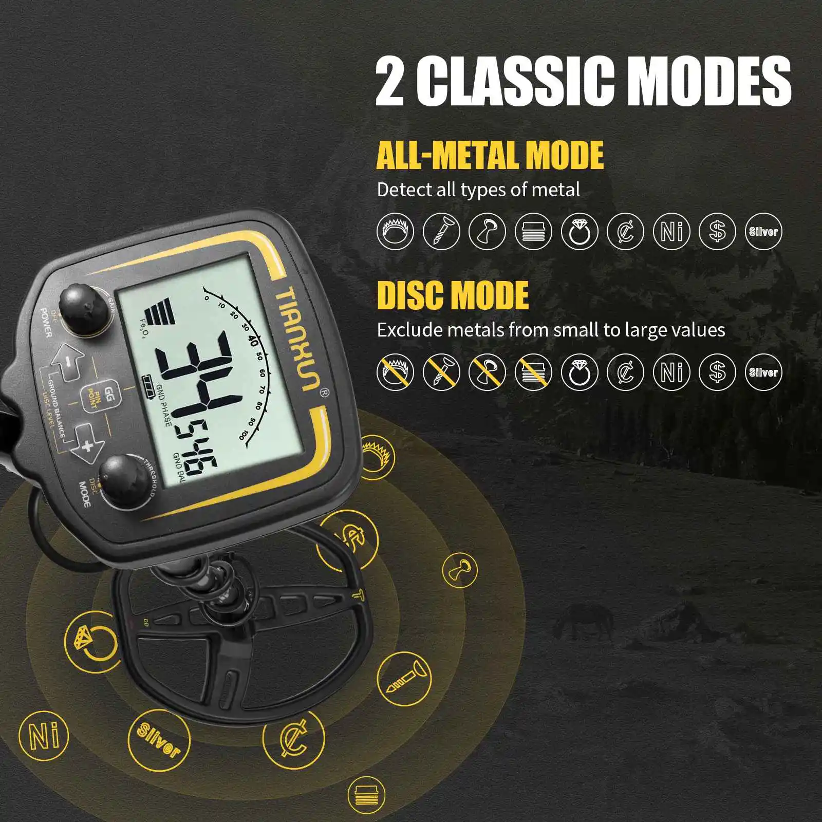 Metal Detector Underground Professional Depth 2.5m Search Finder Gold Detector Treasure Hunter Detecting Pinpointer Waterproof