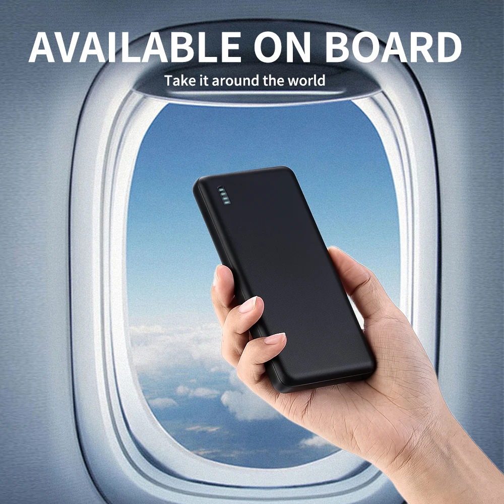 Banco de energía portátil de 10000 mAh, paquete de batería de respaldo de emergencia para exteriores, carga bidireccional USB/Tipo C/Micro, adecuado para Android, Android y otros equipos digitales móviles Categoría: Banco de energía portátil