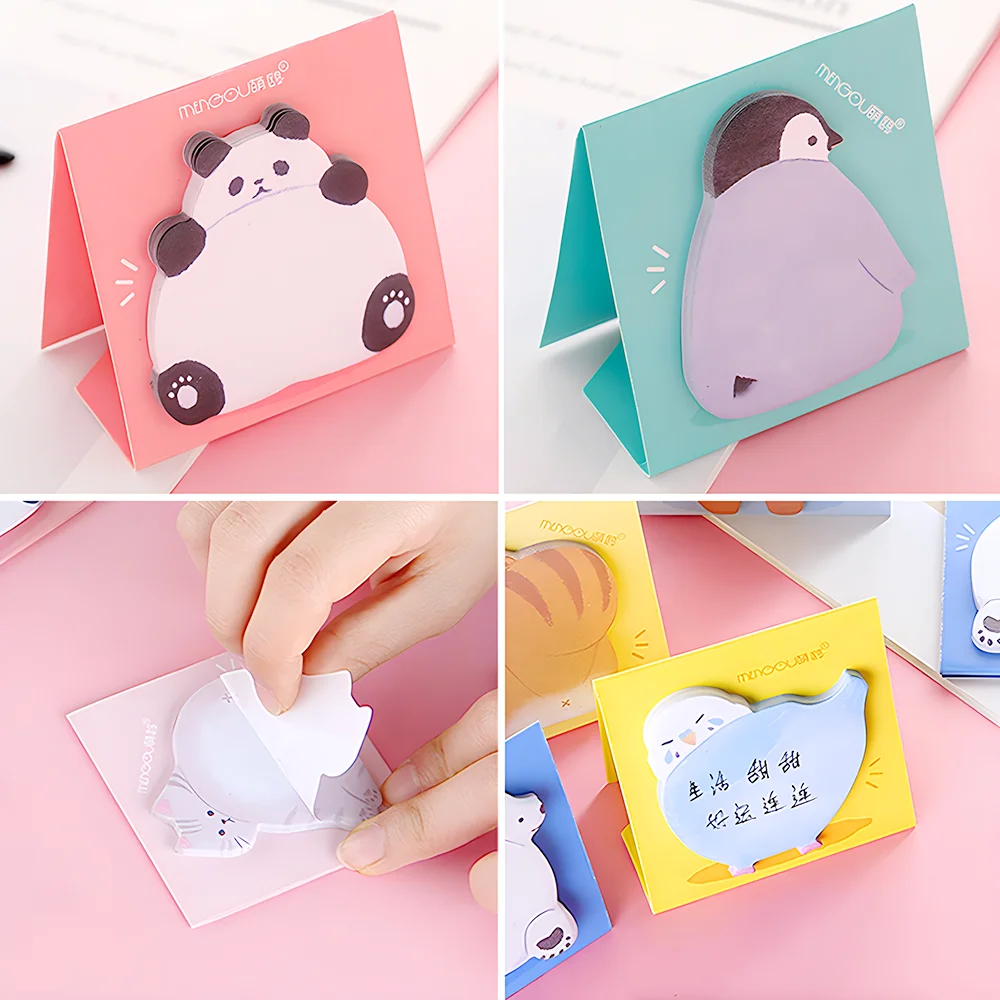 Cartoon Animal Sticky Notes Cute Kawaii Cat Dog Bear Panda Memo Pad Funny Post Notepad Kids Girls estetica Stationery Index Tab