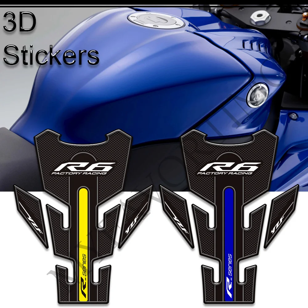 

Tank Pad Stickers For YAMAHA YZF-R6 YZF R6 YZFR6 Decals Protector Side Grips Gas Fuel Oil Kit Knee 2017 2018 2019 2020 2021 2022