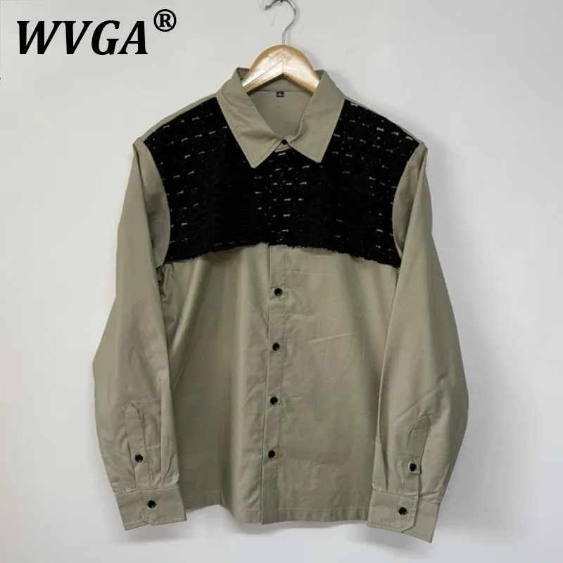 

WVGA весна осень новый мужской прилив High Street тяжелая вышивка в стиле пэчворк модные рубашки с длинными рукавами нишевая шикарная повседневная рубашка W10015