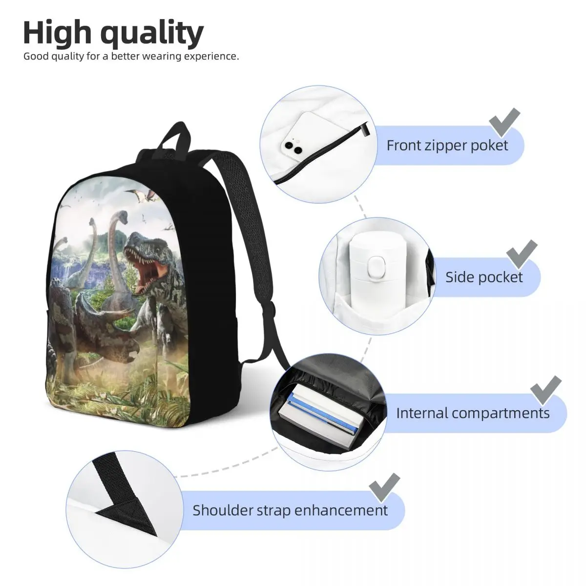 Dinosaur Battle Lover mochila para hombres y mujeres, Cool High School Business Daypack, Dinos Triceratops Laptop Computer Shoulder Bag