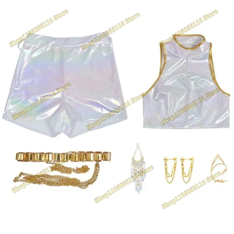 Huntrix K-Pop Mira Rumi Zoey شيطان الصيادين 2 نمط أسود أبيض الزي النساء المرحلة تأثيري الملابس زي مجموعة فتاة الهالوين