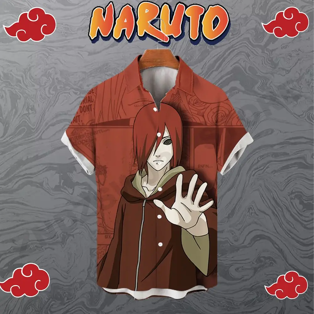 Men's Shirts Shirt Fashion Tops Naruto Y2k Clothing Oversized 2023 Anime Streetwear 5XL Summer High Quality Seaside Trip Cool