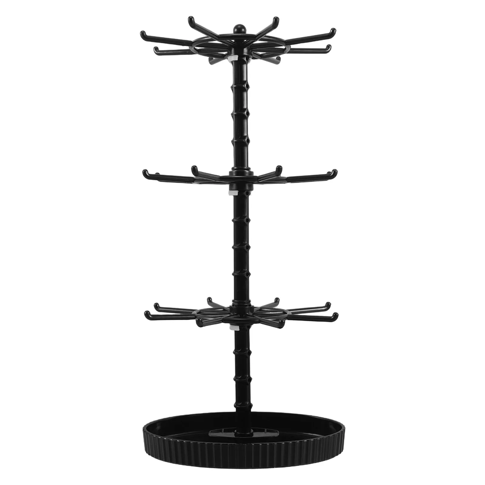 

Rotating Jewelry Organizer Stand Necklace Holder Keychain Display Rack Tabletop 3 Tier Jewelry Display Organizer Bracelet Rack
