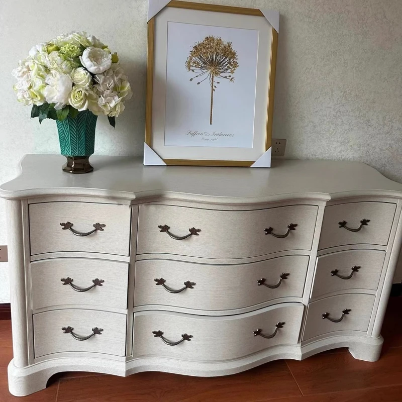 

North American country solid wood chest cabinet simple modern TV cabinet North American home queen locker French entrance