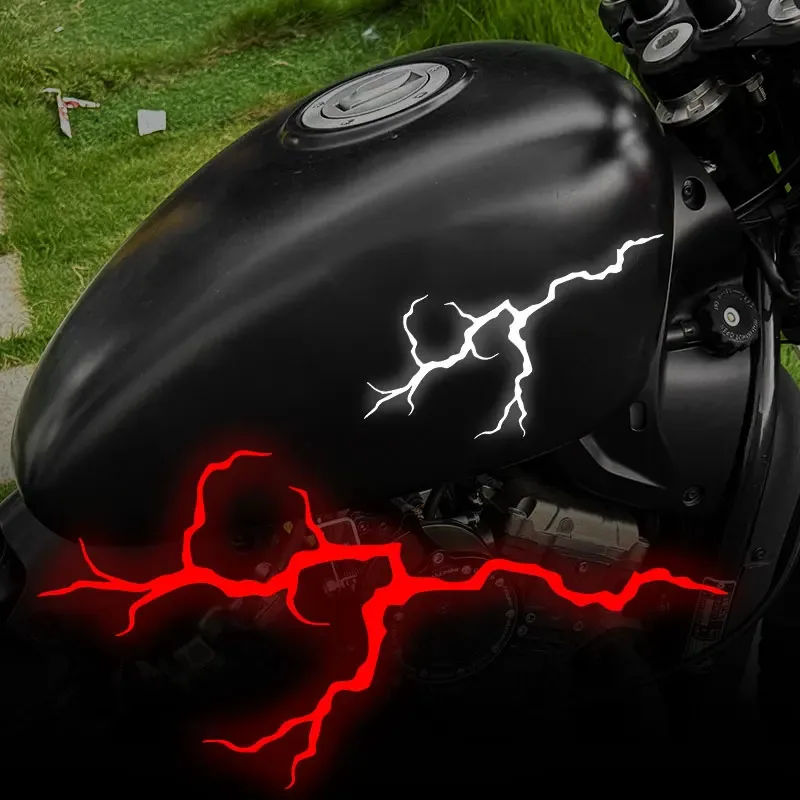 

1PC Reflective Lightning Motorcycle Stickers Waterproof Safe Driving for Motorbike Helmet Fuel Tank DIY Scooter Vinyl Decals