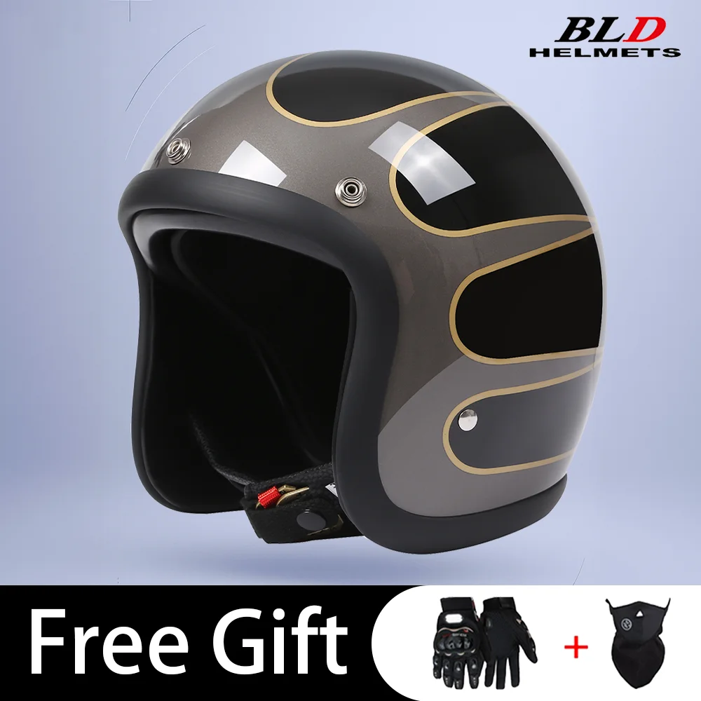 

TT&COCASCOS Lightweight ABS Motorcycle Helmet Fashion Retro Vintage Motorbike Street Riding Cafe Racer Casque Moto De Capacetes